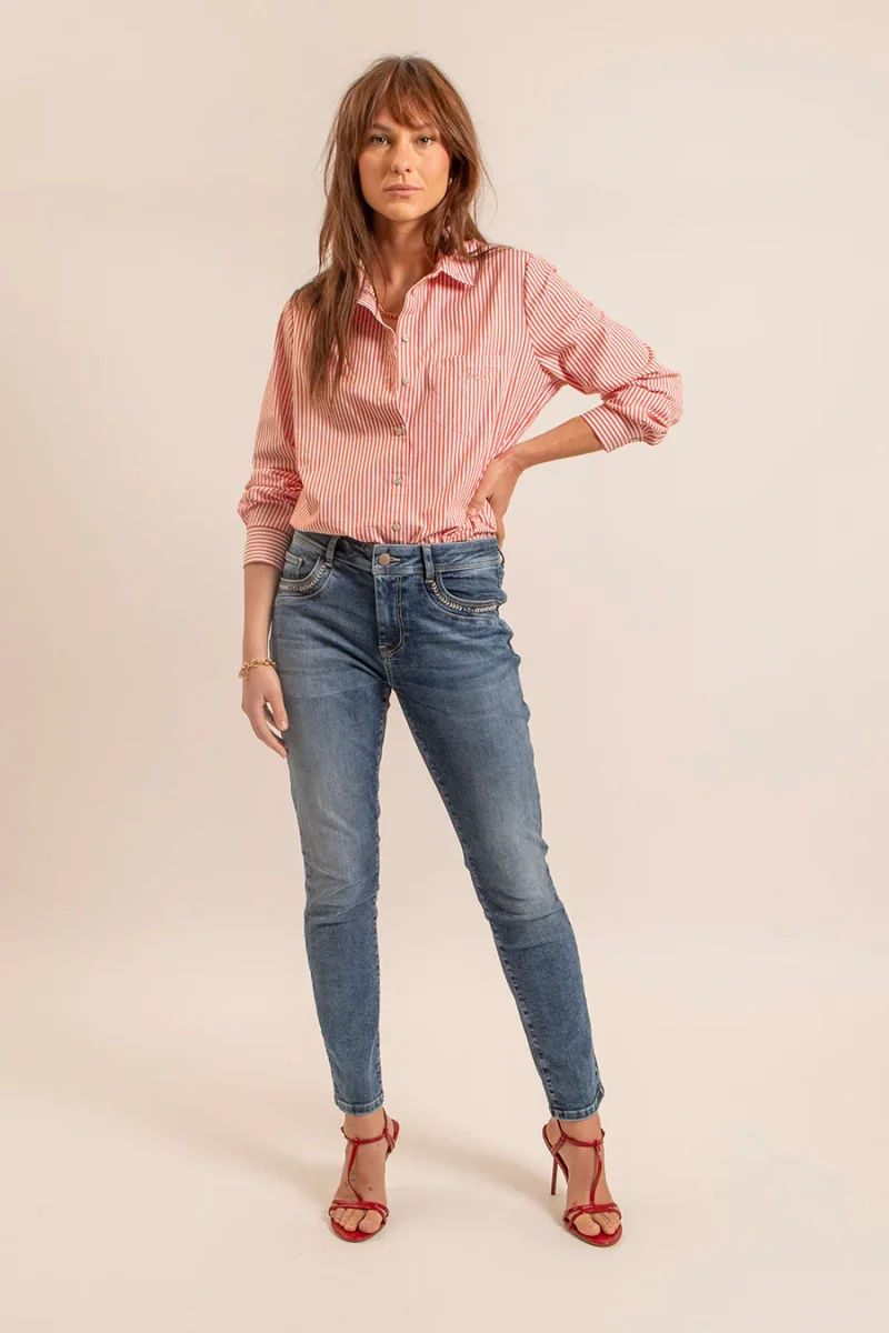 Chemise rayée orange – Bild 2