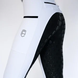 Turnier Reithose "Performance" - Weiß mit schwarzem Glitzer