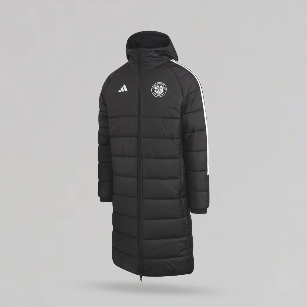 adidas Celtic 2024/25 Schwarzer langer Mantel – Bild 3